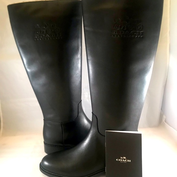 Coach Classic Leather Knee-High Rilee Boots 7,8 - Picture 1 of 13